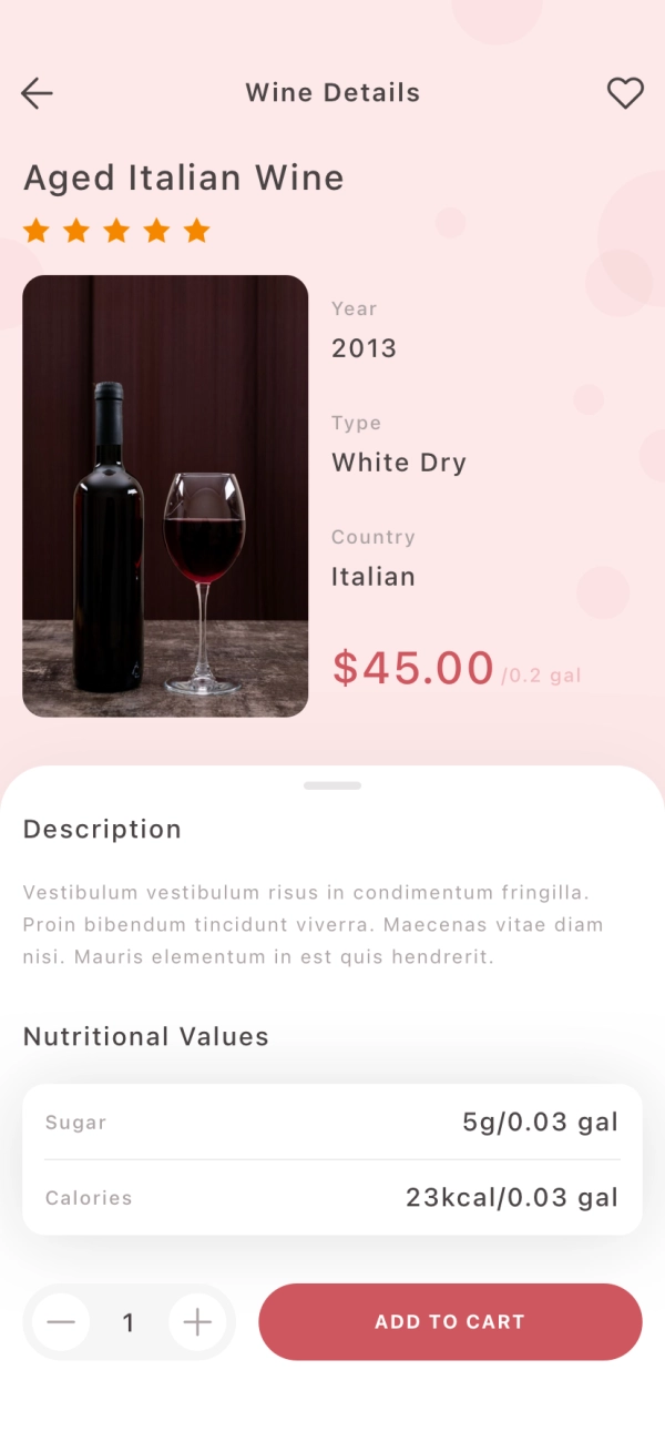 Wine e-Commerce Mobile App UI Kit - Screenshot 2
