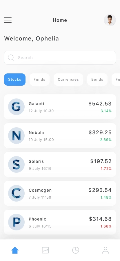 Stock Market Mobile App UI Kit - Screenshot 2