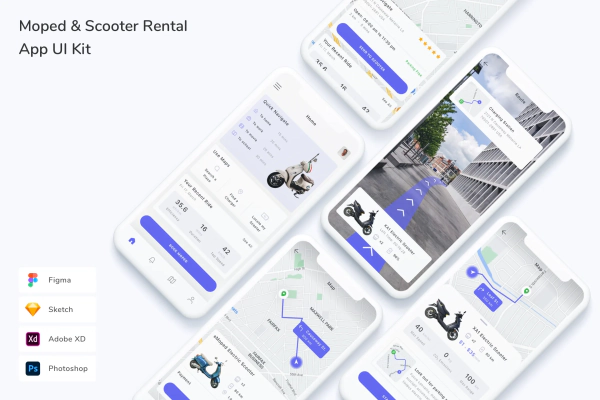 Moped & Scooter Rental App UI Kit