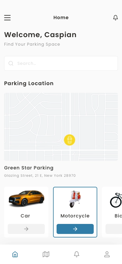 Find Parking Space Mobile App UI Kit - Screenshot 2