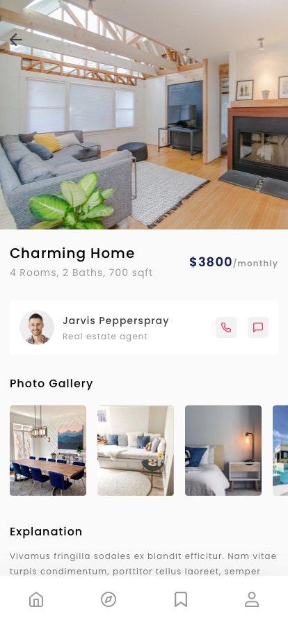 Property & Home Rent Mobile App UI Kit - Screenshot 5