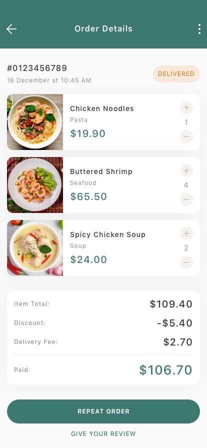 Food Delivery Mobile App UI Kit - Screenshot 2