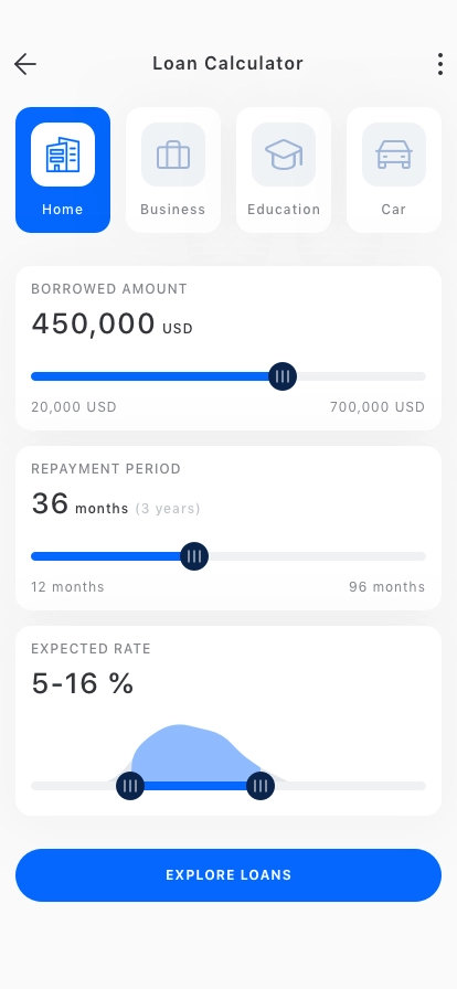 Loan Calculator Mobile App UI Kit - Screenshot 2