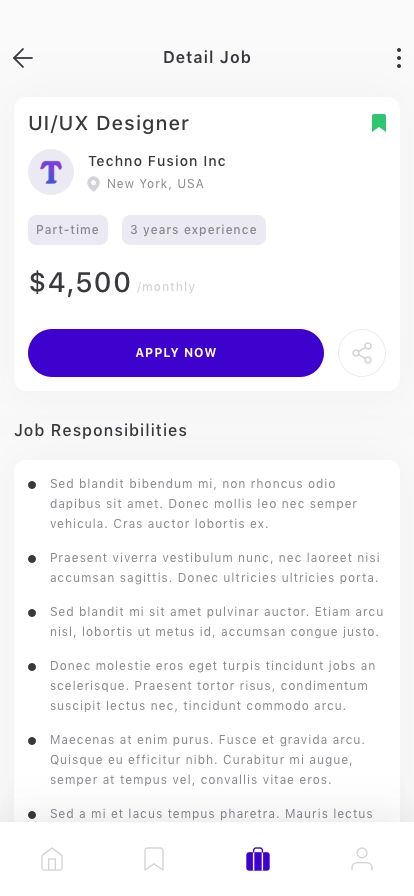 Job Finder Mobile App UI Kit - Screenshot 4
