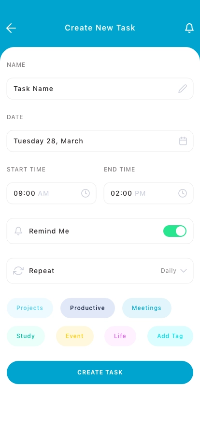 Task & Pomodoro Timer Mobile App UI Kit - Screenshot 3