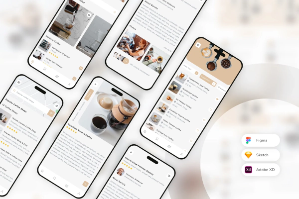 Barista & Coffee Shop Finder Mobile App UI Kit