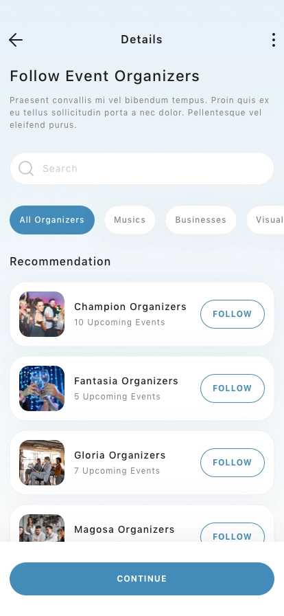 Event Booking Mobile App UI Kit - Screenshot 3