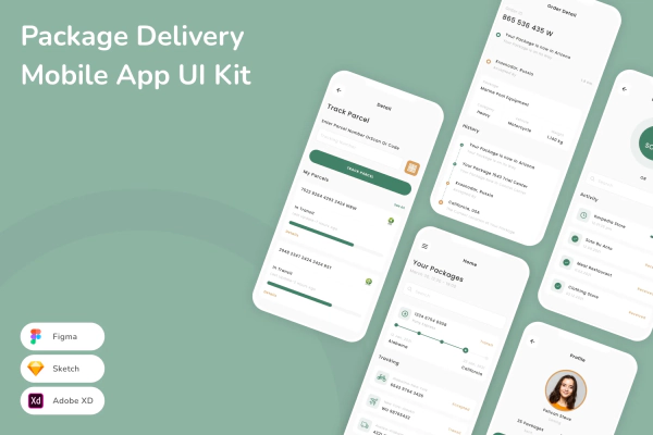 Package Delivery Mobile App UI Kit