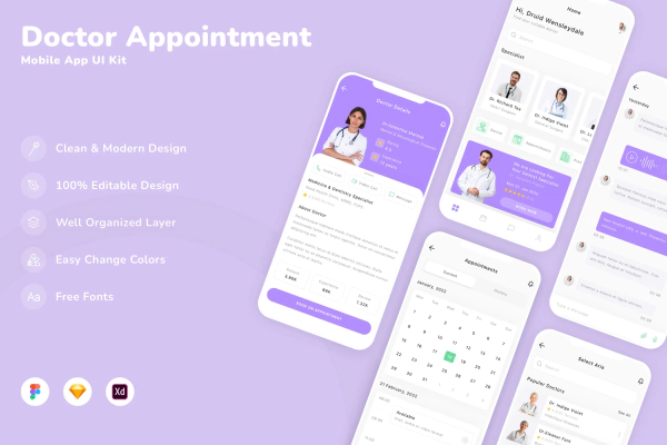 Doctor Appointment Mobile App UI Kit