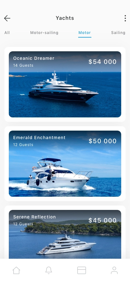 Yacht Booking Mobile App UI Kit - Screenshot 2
