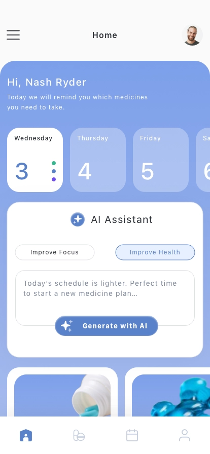 AI Medicine Reminder Mobile App UI Kit - Screenshot 3