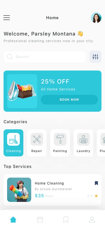 Home Service Mobile App UI Kit - Screenshot 1
