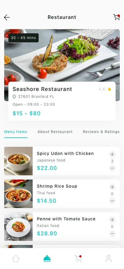 Food Delivery Service Mobile App UI Kit - Screenshot 2