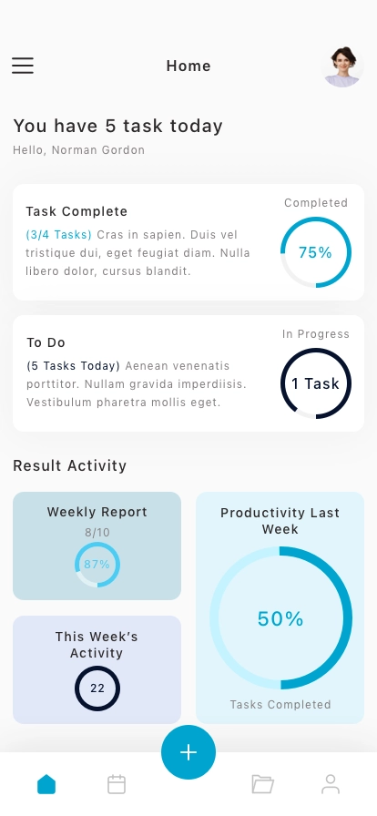 Task & Pomodoro Timer Mobile App UI Kit - Screenshot 1