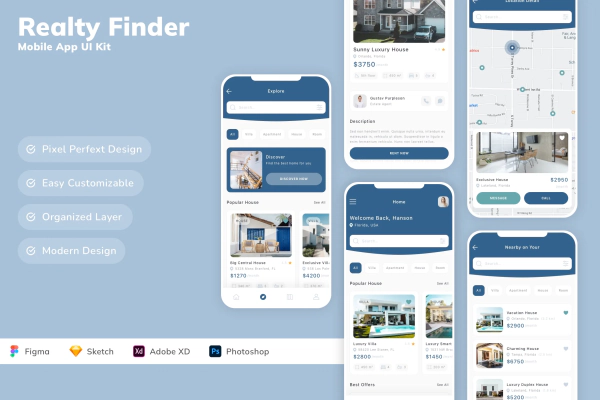 Realty Finder Mobile App UI Kit