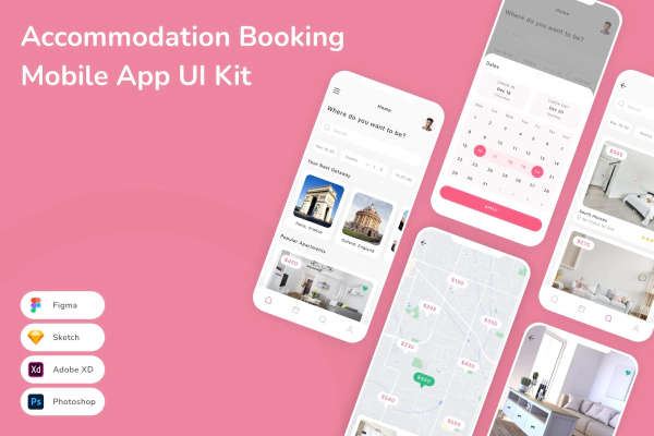 Accommodation Booking Mobile App UI Kit