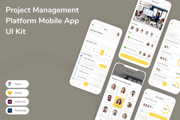 Project Management Platform Mobile App UI Kit