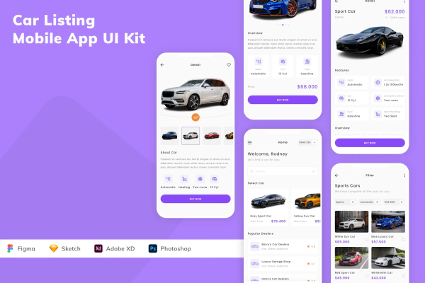 Car Listing Mobile App UI Kit