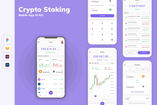 Crypto Staking Mobile App UI Kit
