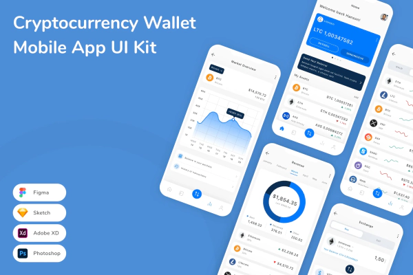 Cryptocurrency Wallet Mobile App UI Kit