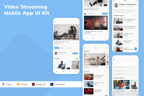 Video Streaming Mobile App UI Kit