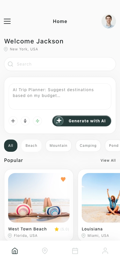 AI Travel Booking Mobile App UI Kit - Screenshot 1