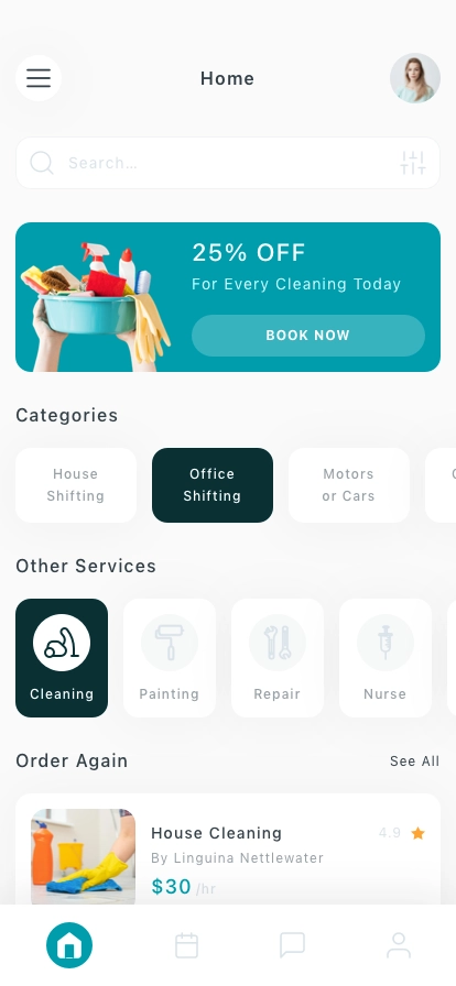 Home Cleaning Mobile App UI Kit - Screenshot 1