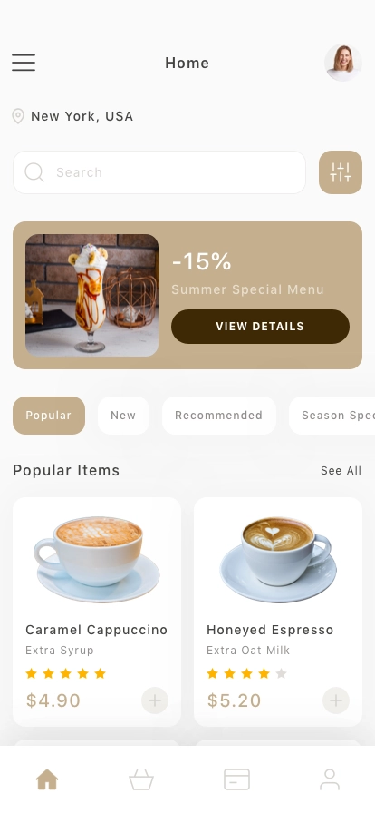 Coffee House Mobile App UI Kit - Screenshot 2