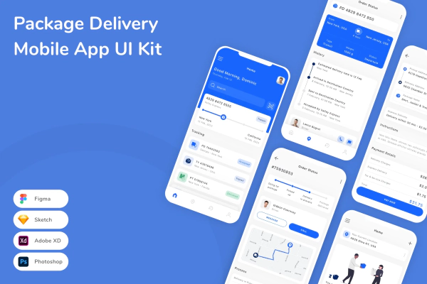 Package Delivery Mobile App UI Kit