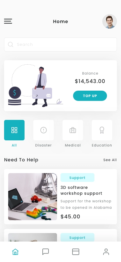 Donation & Crowdfunding App UI Kit - Screenshot 1