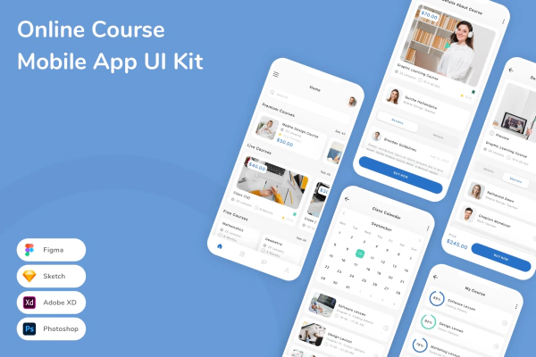 Online Course Mobile App UI Kit