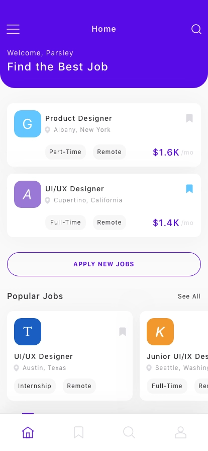 Job Finding Mobile App UI Kit - Screenshot 1