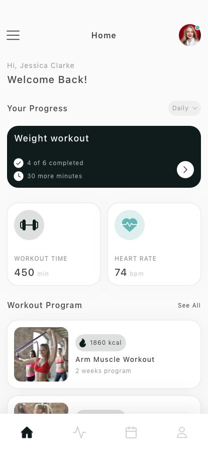 Fitness Exercise Mobile App UI Kit - Screenshot 1