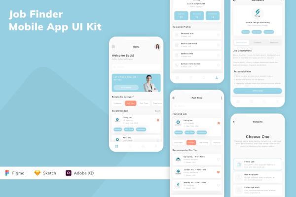 Job Finder Mobile App UI Kit