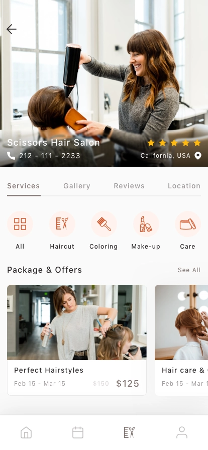 Hair Salon Appointment App UI Kit - Screenshot 3