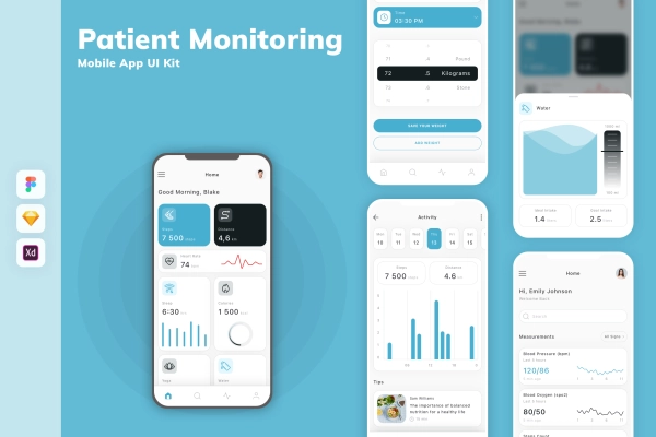 Patient Monitoring Mobile App UI Kit