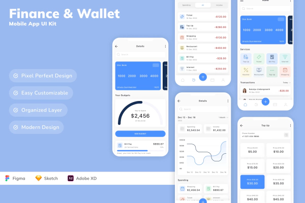 Finance & Wallet Mobile App UI Kit