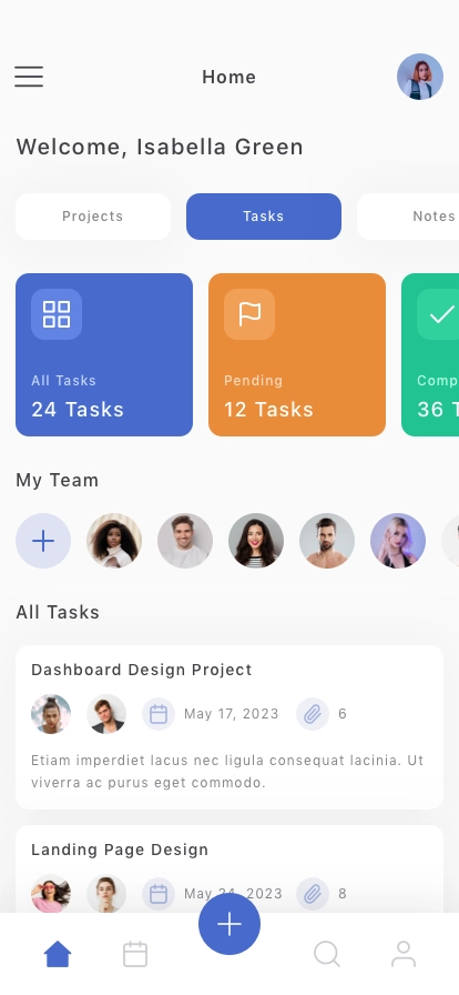 Project Management Mobile App UI Kit - Screenshot 1