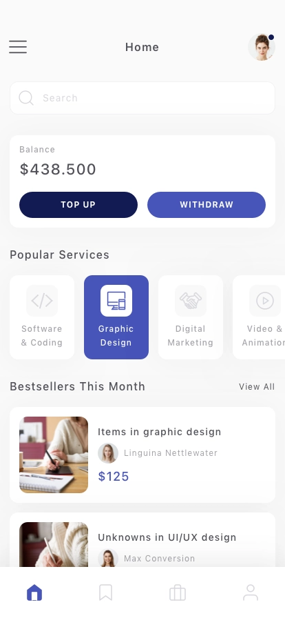 Freelance Mobile App UI Kit - Screenshot 1