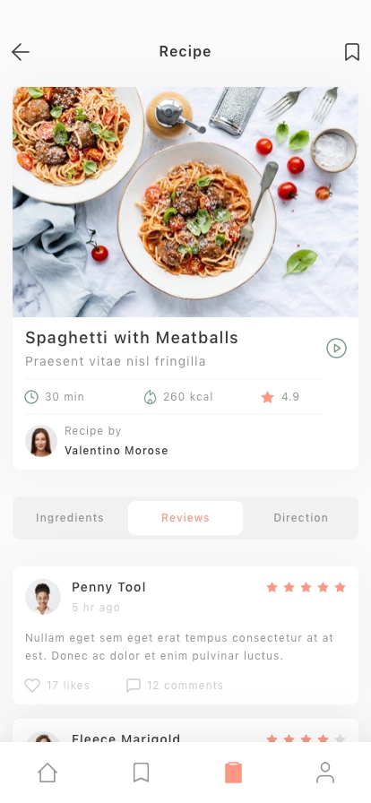 Food Recipe Mobile App UI Kit - Screenshot 2