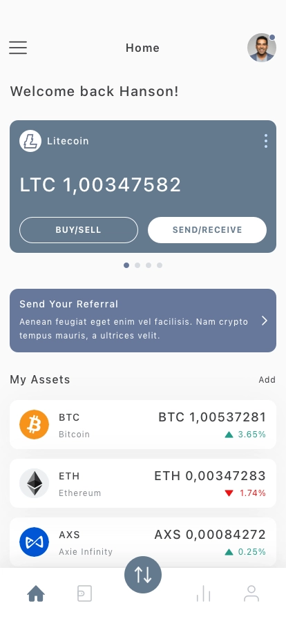 Crypto Investment Mobile App UI Kit - Screenshot 1