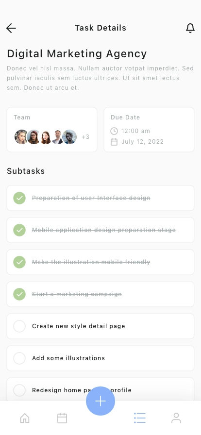 Productivity Planner Mobile App UI Kit - Screenshot 3