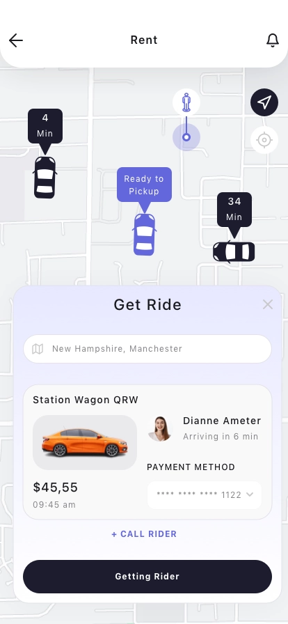 Ride Share Mobile App UI Kit - Screenshot 3