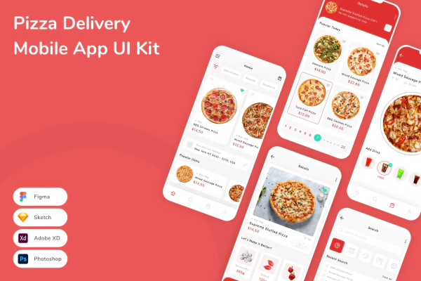 Pizza Delivery Mobile App UI Kit