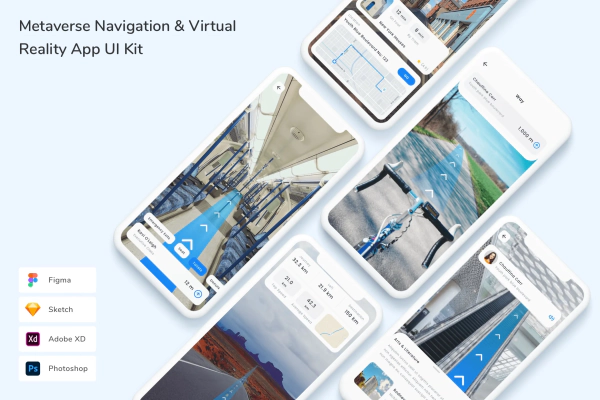 Metaverse Navigation & Virtual Reality App UI Kit