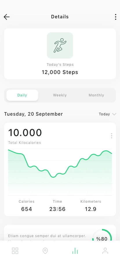 Fitness Tracking Mobile App UI Kit - Screenshot 3