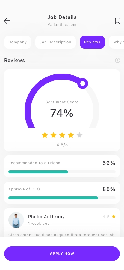Job Finder Mobile App UI Kit - Screenshot 4