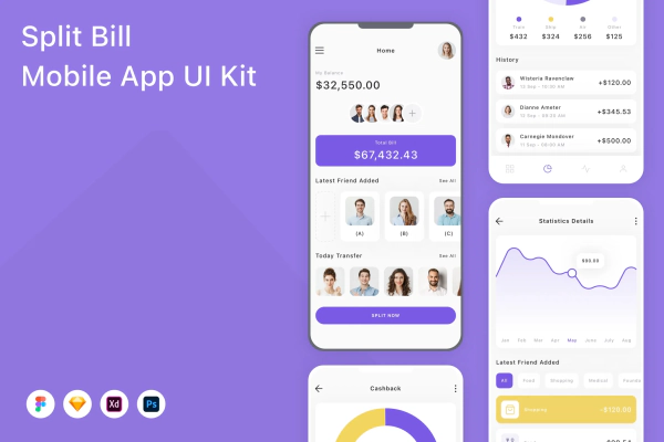 Split Bill Mobile App UI Kit