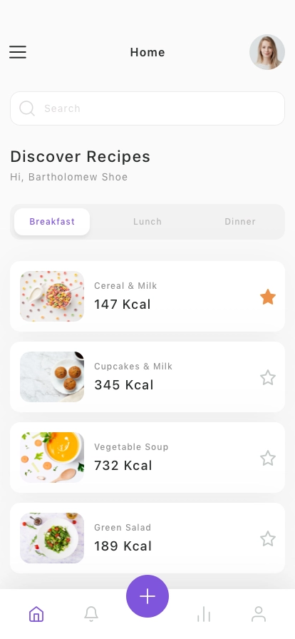 Healthy Food & Tracker Mobile App UI Kit - Screenshot 1