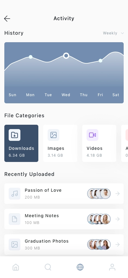 Cloud Files Manager Mobile App UI Kit - Screenshot 3